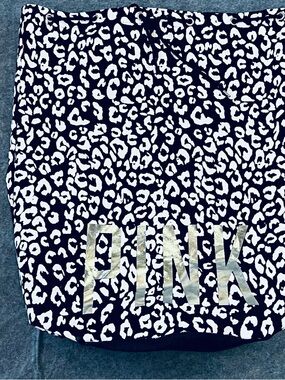 Rare Victoria's Secret PINK Black and White Leopard Print laundry bag